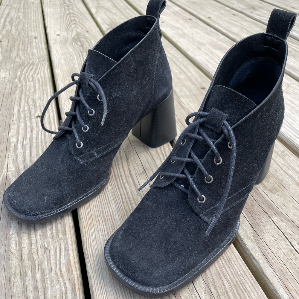 Rebel suede lace up heels
